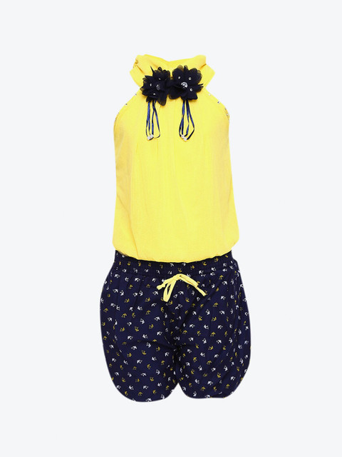 

Aarika Girls Yellow & Navy Blue Top with Shorts