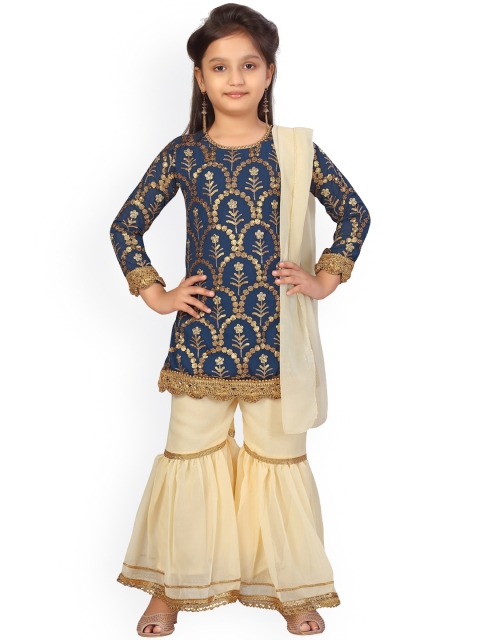 

Aarika Girls Blue Kurti with Sharara & With Dupatta