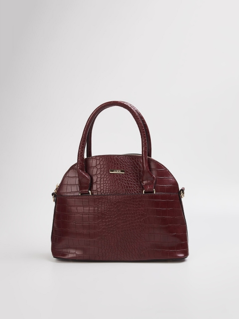 

CODE by Lifestyle Women Burgundy Animal Textured Structured Handheld Bag