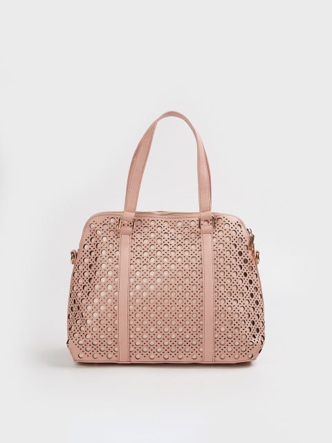 

CODE by Lifestyle Pink Bowling Handheld Bag with Cut Work