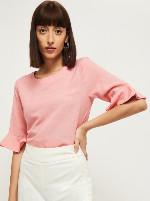 

max Women Pink Solid Top