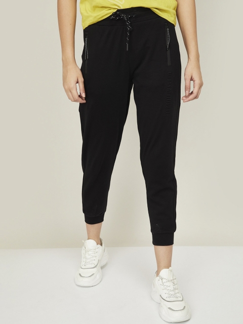 

Kappa Women Black Solid Pure Cotton Joggers