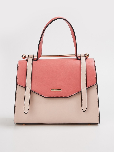 

Ginger by Lifestyle Pink Colourblocked Structured Handheld Bag