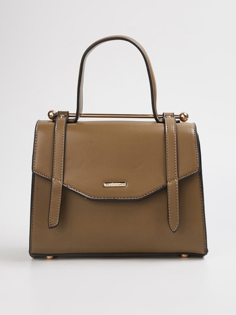 

Ginger by Lifestyle Women Olive Green Textured Satchel