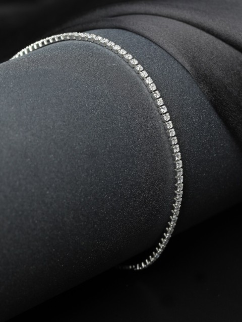 

SHEER by Priyaasi Women Silver-Plated & White Sterling Silver Link Bracelet