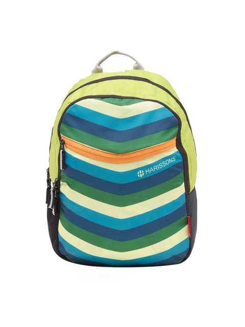 

Harissons Unisex Green & Blue Striped Backpack