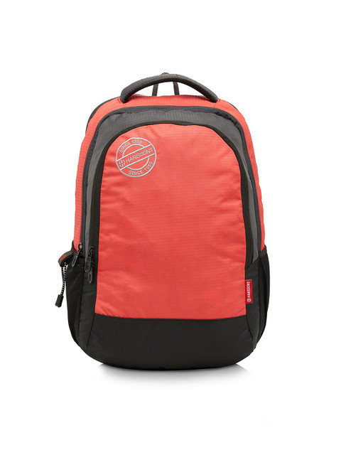 

Harissons Unisex Red & Black Solid Backpack With Padded Shoulder Straps & Back