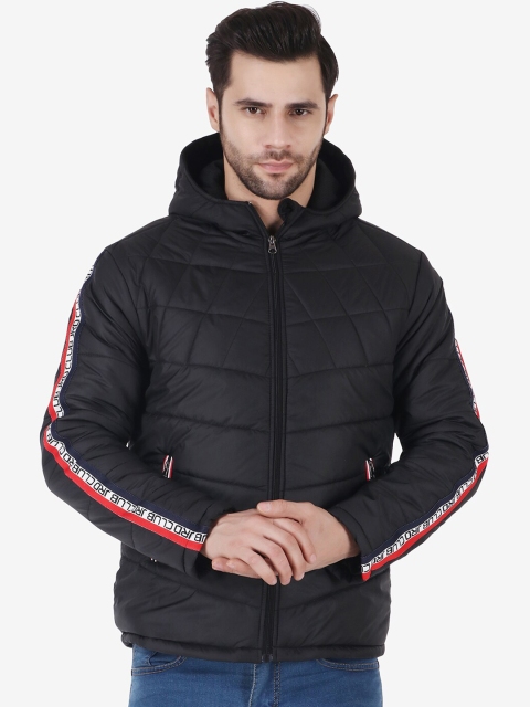 

IMT Men Black Floral Lightweight Quilted Jacket