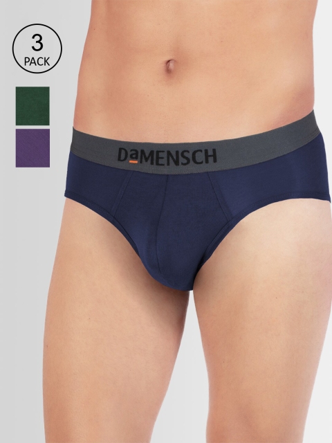

DAMENSCH Men Pack Of 3 Basic Briefs, Blue