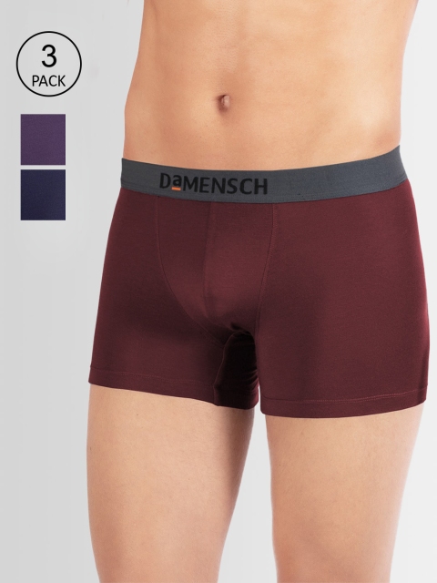 

DAMENSCH Men Pack Of 3 Trunks DAM-AS-T-WR-SB-GRP-PACK-3-MIX, Blue