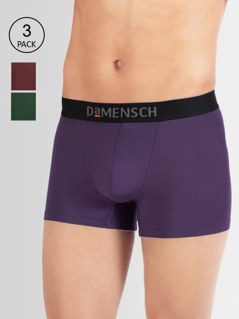 

DAMENSCH Men Pack Of 3 Trunks DAM-AS-T-WR-JG-GRP-PACK-3-MIX, Red