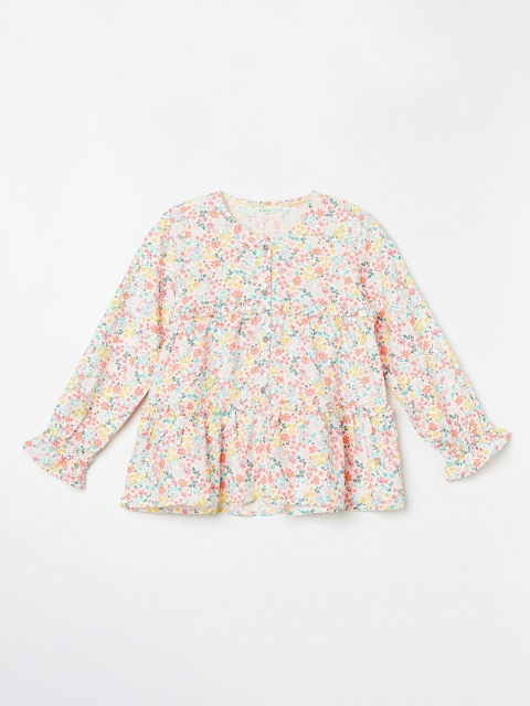 

Bossini Multicoloured Floral Print Peplum Top, Multi