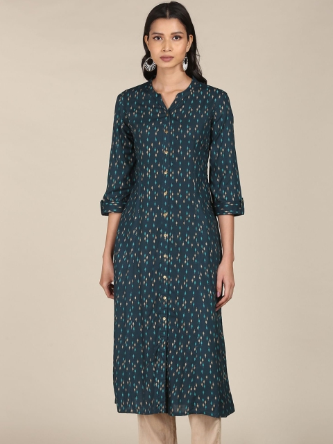 

Karigari Women Teal Printed Kurta