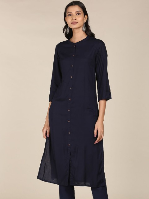 

Karigari Women Navy Blue Kurta