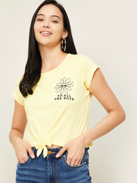 

Fame Forever by Lifestyle Yellow Print Top