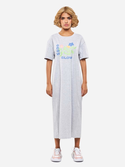 

BLUEAGE Women Grey T-Shirt Dress