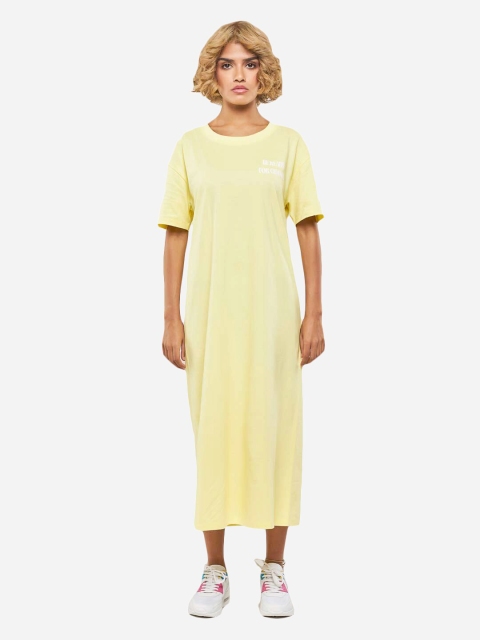 

BLUEAGE Yellow T-shirt Midi Dress