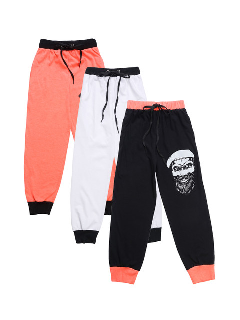 

VIMAL JONNEY Kids Pack Of 3 Solid Joggers, Black