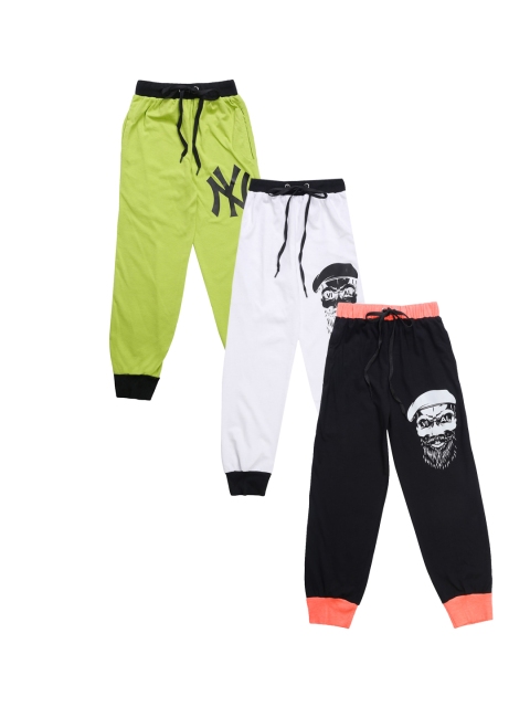 

VIMAL JONNEY Kids Pack Of 3 Solid Joggers, Green