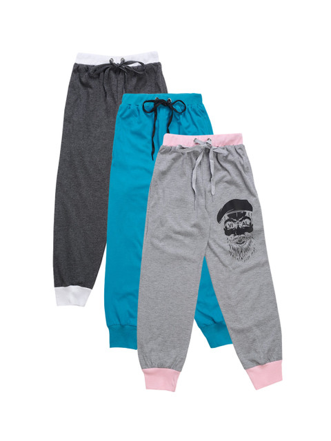 

VIMAL JONNEY Kids Pack Of 3 Solid Joggers, Grey