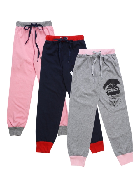 

VIMAL JONNEY Kids Pack Of 3 Solid Joggers, Pink