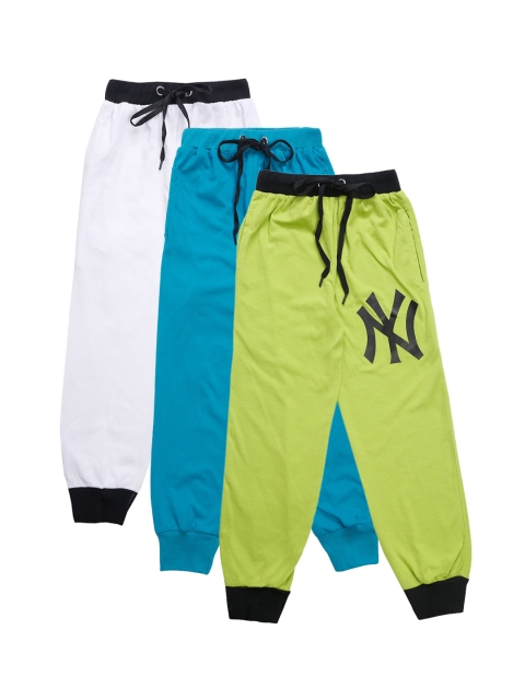 

VIMAL JONNEY Kids Pack Of 3 Solid Joggers, Blue