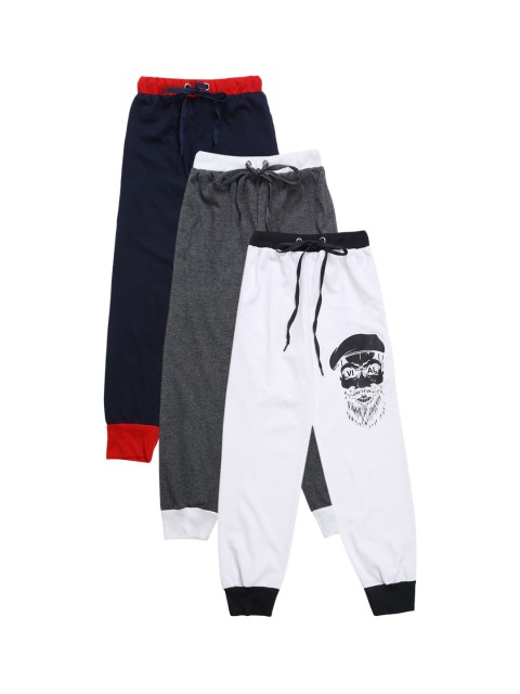 

VIMAL JONNEY Kids Pack Of 3 Solid Joggers, White