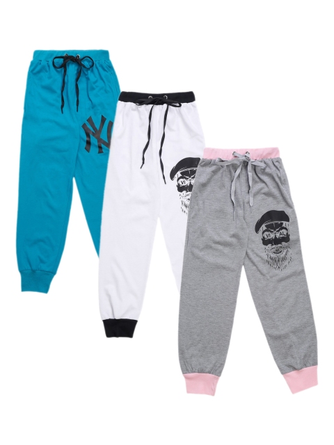 

VIMAL JONNEY Unisex Kids Pack Of 3 Solid Joggers, Grey