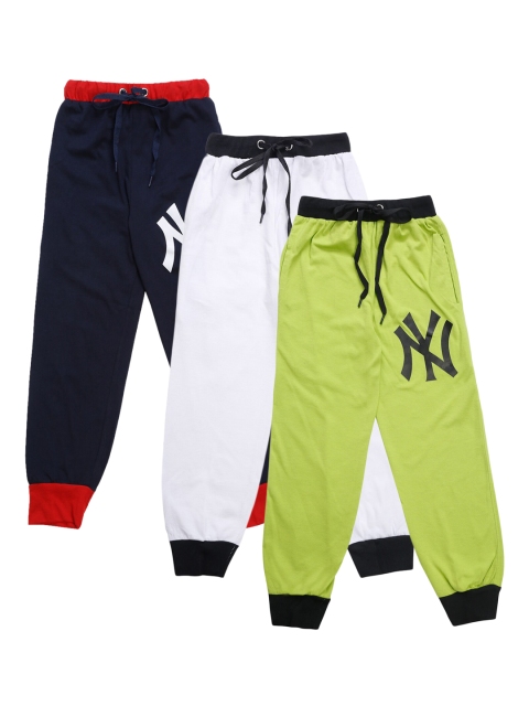 

VIMAL JONNEY Kids Pack Of 3 Solid Joggers, Green