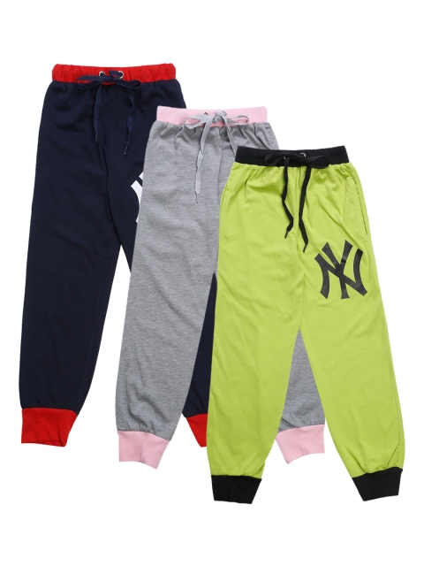 

VIMAL JONNEY Kids Pack Of 3 Solid Joggers, Grey