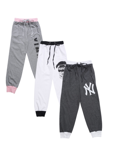 

VIMAL JONNEY Kids Pack Of 3 Joggers, White