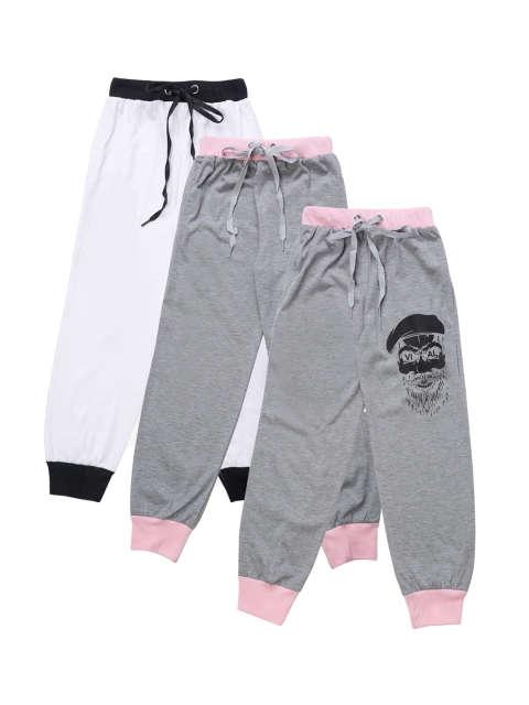 

VIMAL JONNEY Kids Pack Of 3 Solid Joggers, Grey