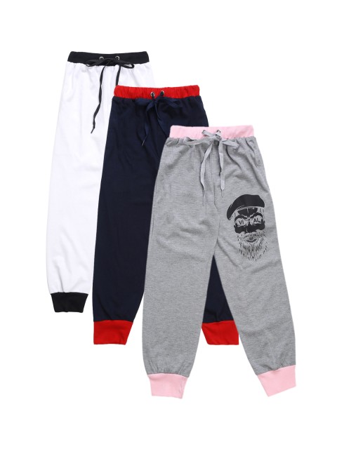 

VIMAL JONNEY Kids Pack Of 3 Solid Joggers, White