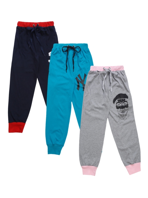 

VIMAL JONNEY Kids Pack Of 3 Solid Joggers, Navy blue