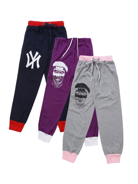 

VIMAL JONNEY Kids Pack Of 3 Solid Joggers, Grey