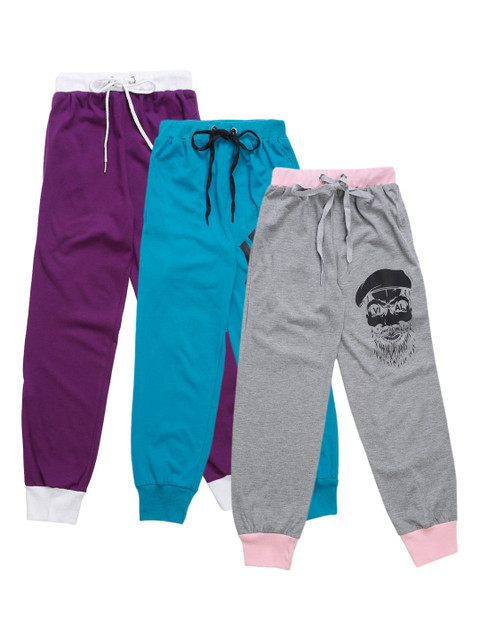 

VIMAL JONNEY Kids Pack Of 3 Solid Joggers, Grey