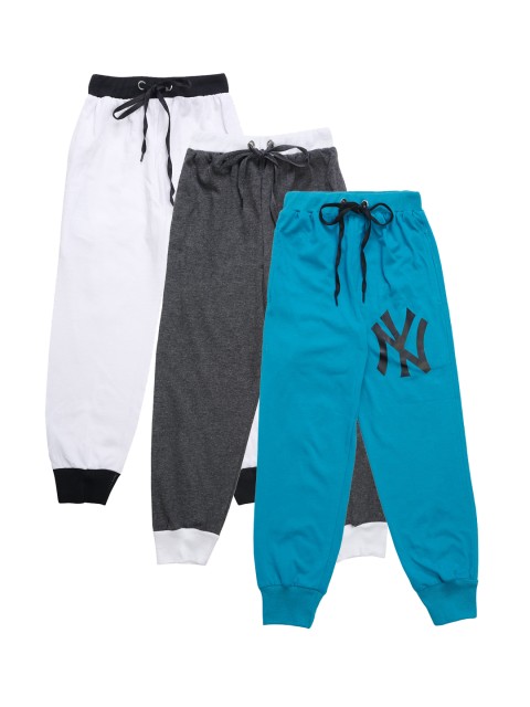 

VIMAL JONNEY Kids Pack Of 3 Solid Joggers, White