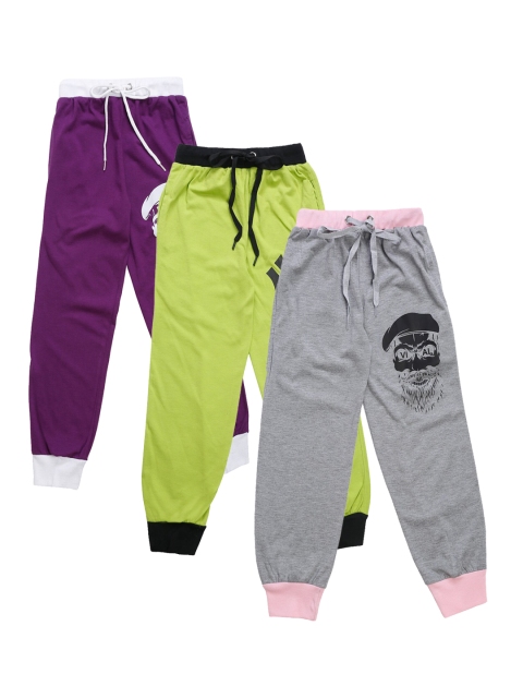 

VIMAL JONNEY Kids Pack Of 3 Solid Joggers, Grey