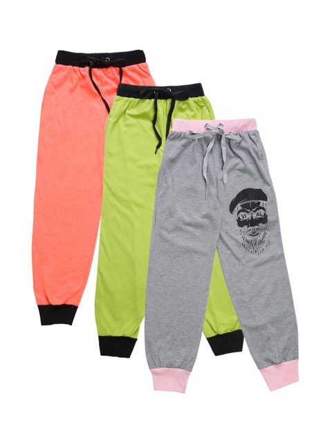 

VIMAL JONNEY Unisex Kids Pack Of 3 Solid Joggers, Grey