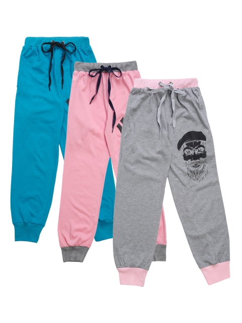 

VIMAL JONNEY Kids Pack Of 3 Solid Joggers, Grey