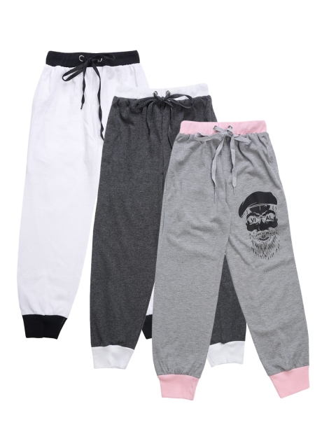 

VIMAL JONNEY Kids Pack Of 3 Solid Joggers, Grey
