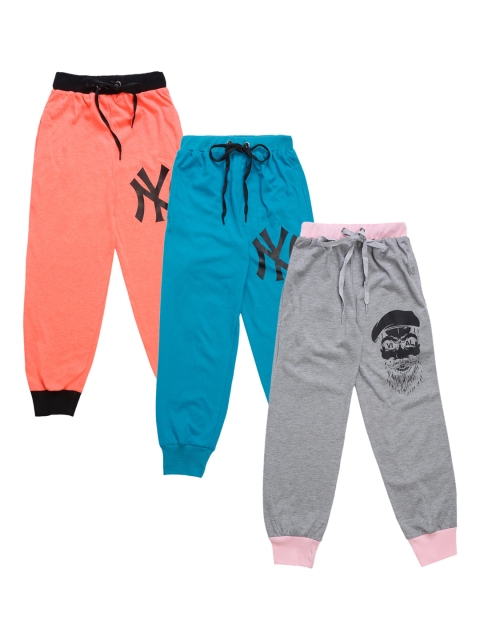 

VIMAL JONNEY Kids Pack Of 3 Solid Joggers, Grey