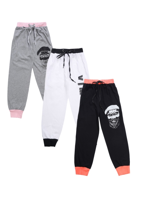 

VIMAL JONNEY Kids Pack Of 3 Solid Joggers, Black