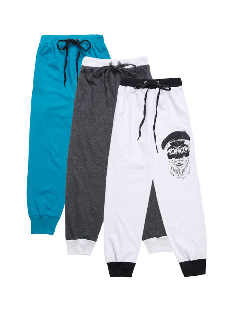 

VIMAL JONNEY Kids Pack Of 3 Solid Joggers, White