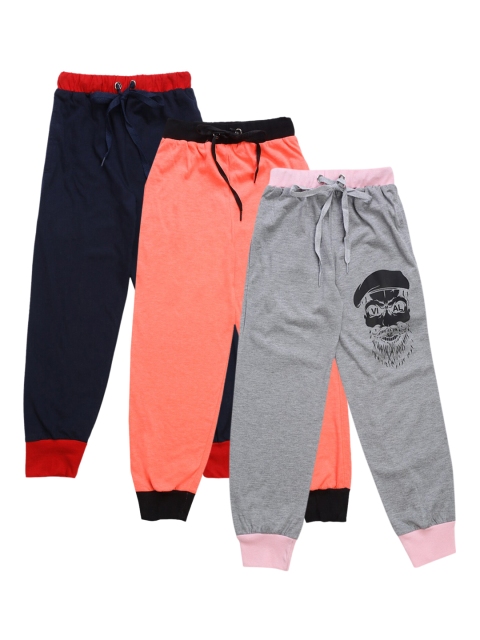 

VIMAL JONNEY Kids Pack Of 3 Solid Joggers, Grey