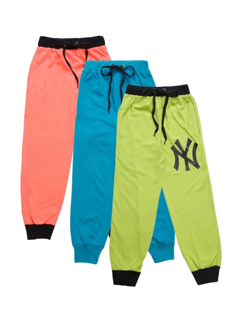 

VIMAL JONNEY Unisex Kids Pack Of 3 Solid Joggers, Green