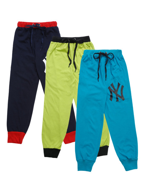 

VIMAL JONNEY Kids Pack Of 3 Solid Joggers, Green