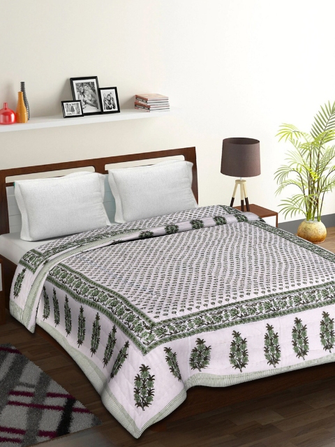 

Tistabene White & Green Ethnic Motifs Mild Winter Double Bed Quilt