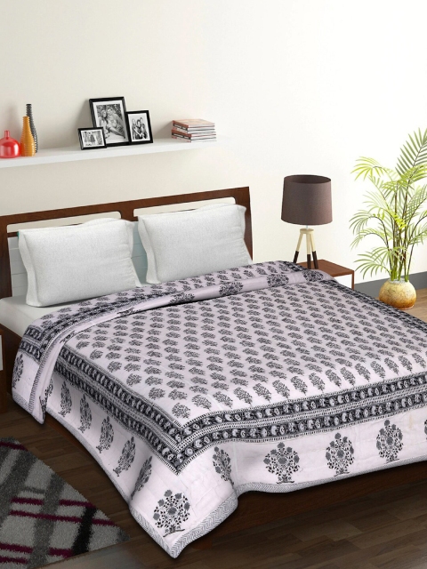 

Tistabene White & Grey Ethnic Motifs Mild Winter Double Bed Quilt