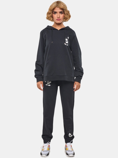 

BLUEAGE Women Black Solid Joggers